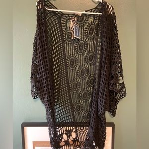 NWT Crochet black cardigan